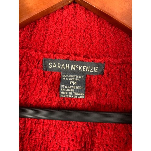 Sarah McKenzie Womens Red Textured Zip-Up Cardigan - Picture 4 of 4